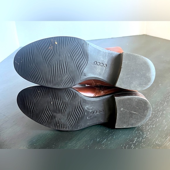 Ecco Brown Leather Knee High with 3 Buckles Zip-Up Boots  Women's Sz 6.5-7 - Picture 5 of 8